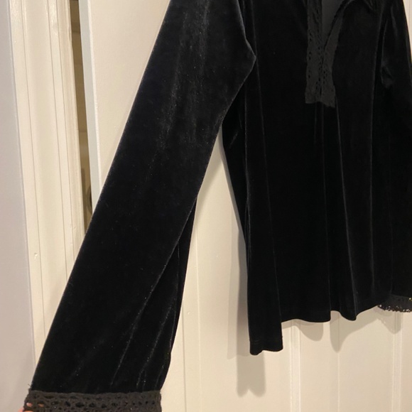 Impressions Velour Black Long Sleeve Shirt - Size Medium - Picture 8 of 9